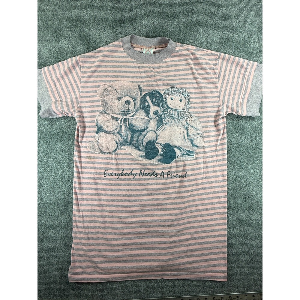 Vintage 1992 Heartland Apparel Everybody Needs A Friend T Shirt Bear Dog Doll